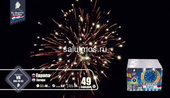 Фейерверк Европа на 49 залпов 0.8 дюйм(а) Фейерверк Европа на 49 залпов 0.8 дюйм(а)