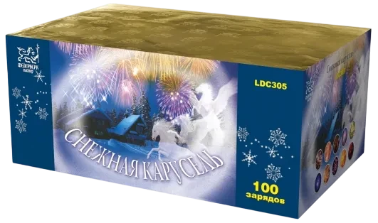 Фейерверк салют «Снежная карусель» 100 залпов, 1.1" калибр Фейерверк салют «Снежная карусель» 100 залпов, 1.1" калибр