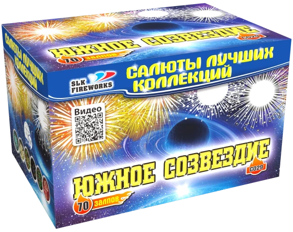 Фейерверк салют «Южное созвездие» 70 залпов, 0.8" калибр Фейерверк салют «Южное созвездие» 70 залпов, 0.8" калибр