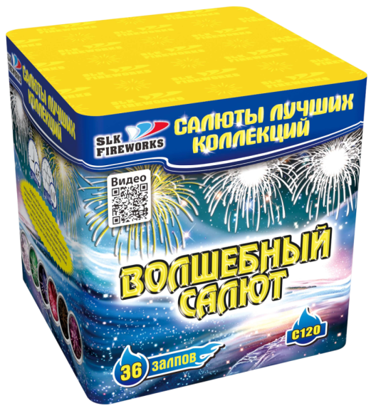 Фейерверк салют «Волшебный салют» 36 залпов, 0.8" калибр Фейерверк салют «Волшебный салют» 36 залпов, 0.8" калибр