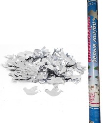 Хлопушка 60см Конфетти Белые голуби (фольга)