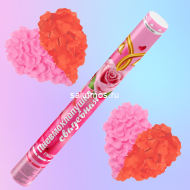 Хлопушка 60см свадебная лепестки роз и красные сердца (бумага) Хлопушка 60см свадебная лепестки роз и красные сердца (бумага)