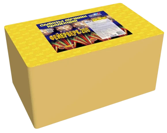 Фейерверк салют «Фейерверк 200» 204 залпов, 1- 1.25" калибр Фейерверк салют «Фейерверк 200» 204 залпов, 1- 1.25" калибр