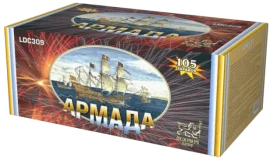 Фейерверк салют «Армада» 105 залпов, 1.25- 2" калибр Фейерверк салют «Армада» 105 залпов, 1.25- 2" калибр