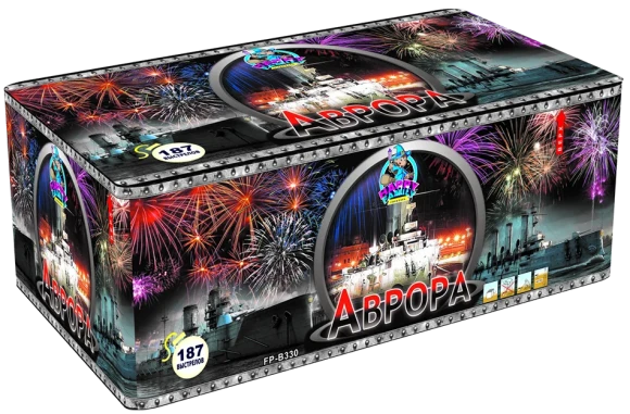 Фейерверк салют «Аврора» 187 залпов, 0.8- 1.25" калибр Фейерверк салют «Аврора» 187 залпов, 0.8- 1.25" калибр