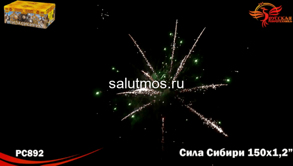 Фейерверк Сила сибири на 150 залпов 1.2 дюйм(а) Фейерверк Сила сибири на 150 залпов 1.2 дюйм(а)