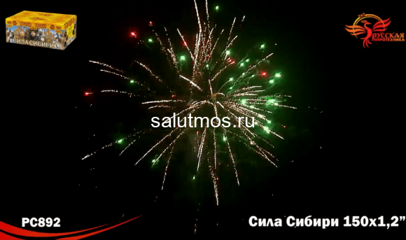 Фейерверк Сила сибири на 150 залпов 1.2 дюйм(а) Фейерверк Сила сибири на 150 залпов 1.2 дюйм(а)