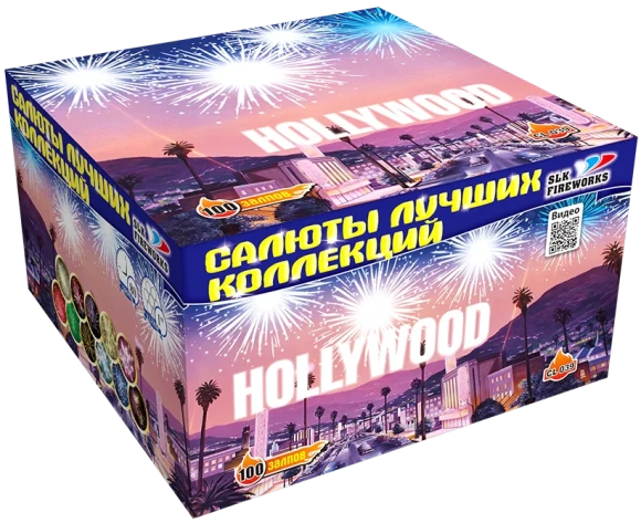 Фейерверк салют «Голливуд» 100 залпов, 1" калибр Фейерверк салют «Голливуд» 100 залпов, 1" калибр