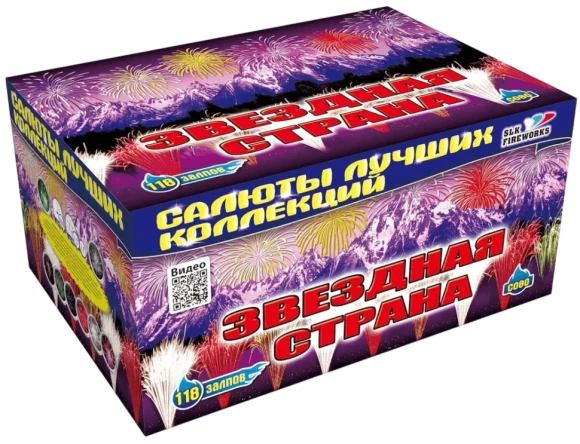 Фейерверк салют «Звёздная страна» 118 залпов, 1.2- 1.5" калибр Фейерверк салют «Звёздная страна» 118 залпов, 1.2- 1.5" калибр