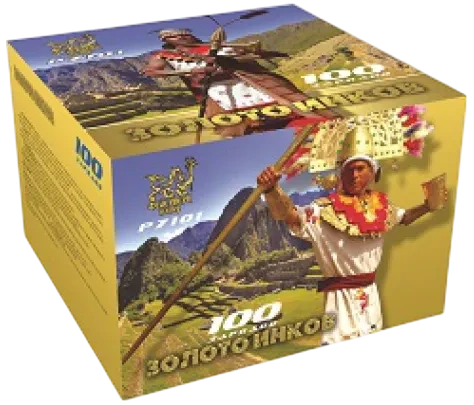 Фейерверк салют «Золото инков» 100 залпов, 0.8" калибр Фейерверк салют «Золото инков» 100 залпов, 0.8" калибр