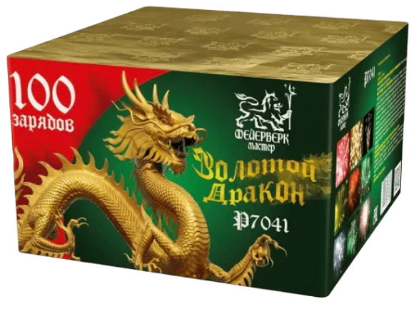 Фейерверк салют «Золотой дракон» 100 залпов, 0.8" калибр Фейерверк салют «Золотой дракон» 100 залпов, 0.8" калибр