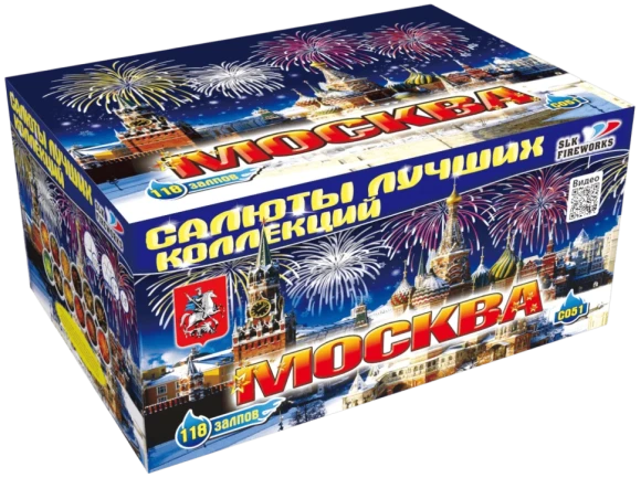 Фейерверк салют «Москва» 118 залпов, 1.2- 1.5" калибр Фейерверк салют «Москва» 118 залпов, 1.2- 1.5" калибр