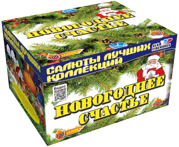 Фейерверк салют «Новогоднее счастье» 100 залпов, 1.25" калибр Фейерверк салют «Новогоднее счастье» 100 залпов, 1.25" калибр